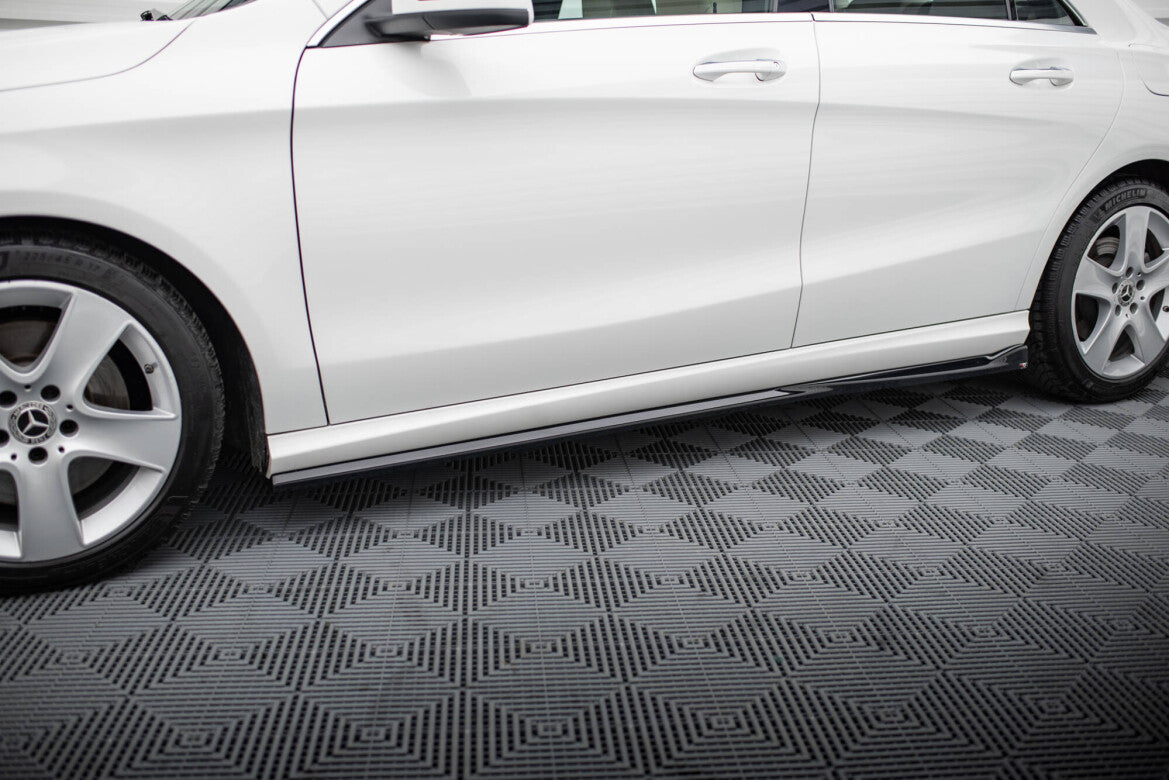 Seitenschweller Ansatz (Paar) passend für Mercedes CLA C117 FL schwarz Hochglanz