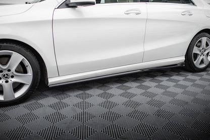 Seitenschweller Ansatz (Paar) passend für Mercedes CLA C117 FL schwarz Hochglanz