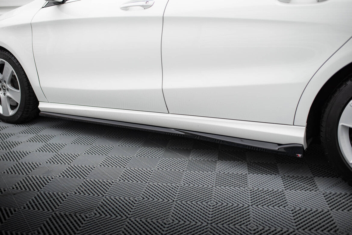 Seitenschweller Ansatz (Paar) passend für Mercedes CLA C117 FL schwarz Hochglanz