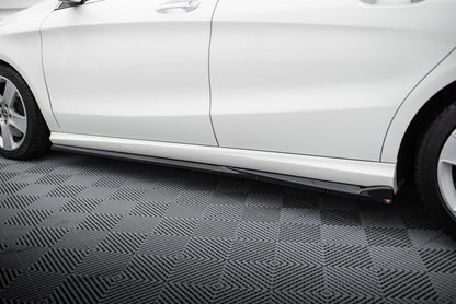 Seitenschweller Ansatz (Paar) passend für Mercedes CLA C117 FL schwarz Hochglanz