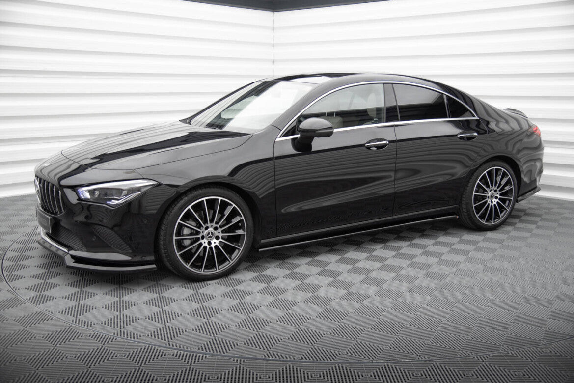 Seitenschweller Ansatz (Paar) passend für Mercedes CLA C118 schwarz Hochglanz