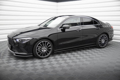 Seitenschweller Ansatz (Paar) passend für Mercedes CLA C118 schwarz Hochglanz
