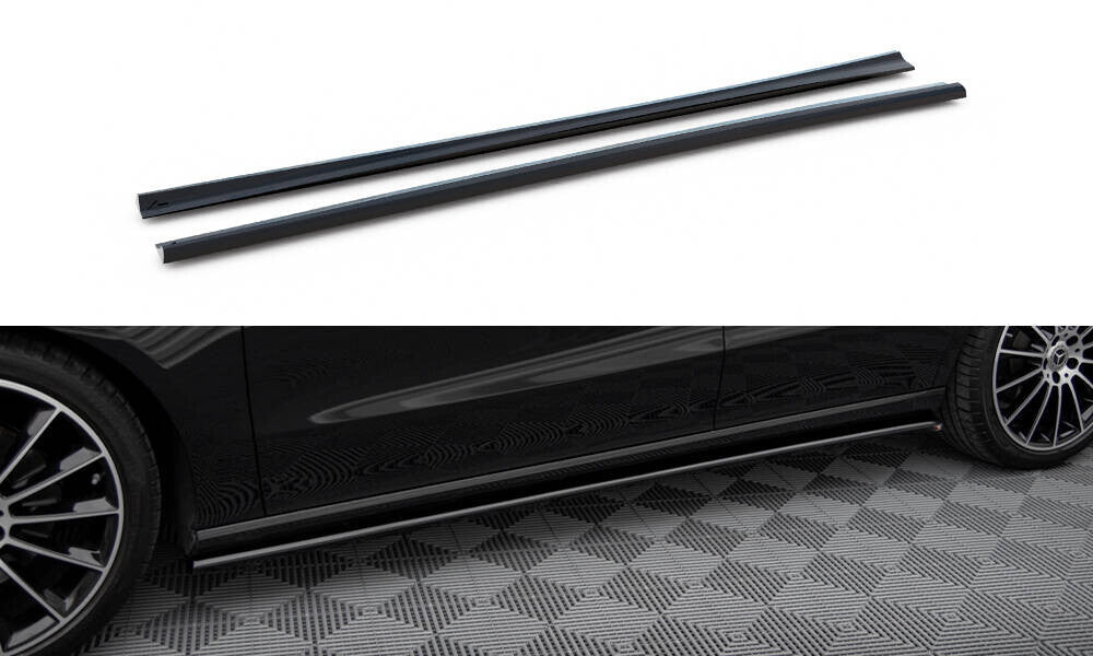Seitenschweller Ansatz (Paar) passend für Mercedes CLA C118 schwarz Hochglanz
