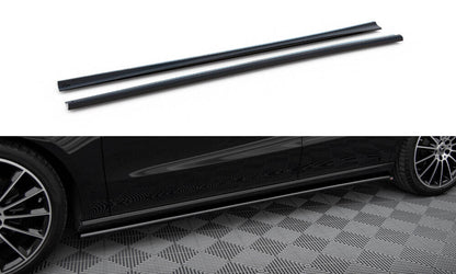 Seitenschweller Ansatz (Paar) passend für Mercedes CLA C118 schwarz Hochglanz