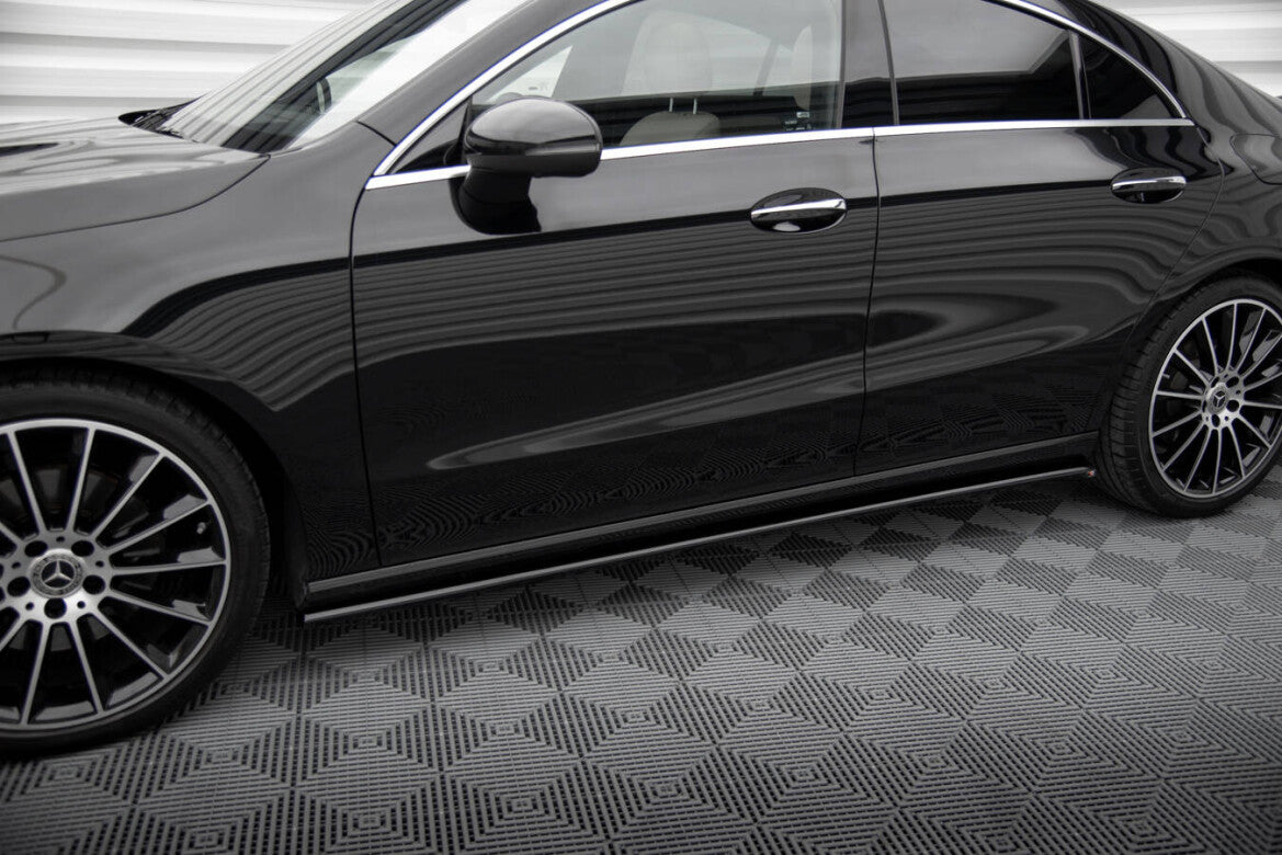 Seitenschweller Ansatz (Paar) passend für Mercedes CLA C118 schwarz Hochglanz