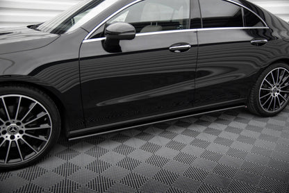 Seitenschweller Ansatz (Paar) passend für Mercedes CLA C118 schwarz Hochglanz