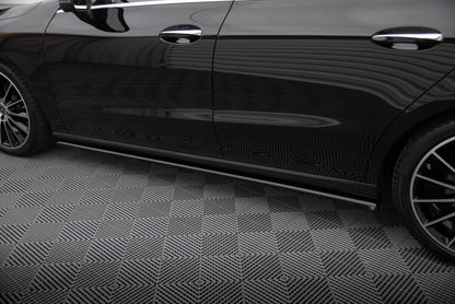 Seitenschweller Ansatz (Paar) passend für Mercedes CLA C118 schwarz Hochglanz