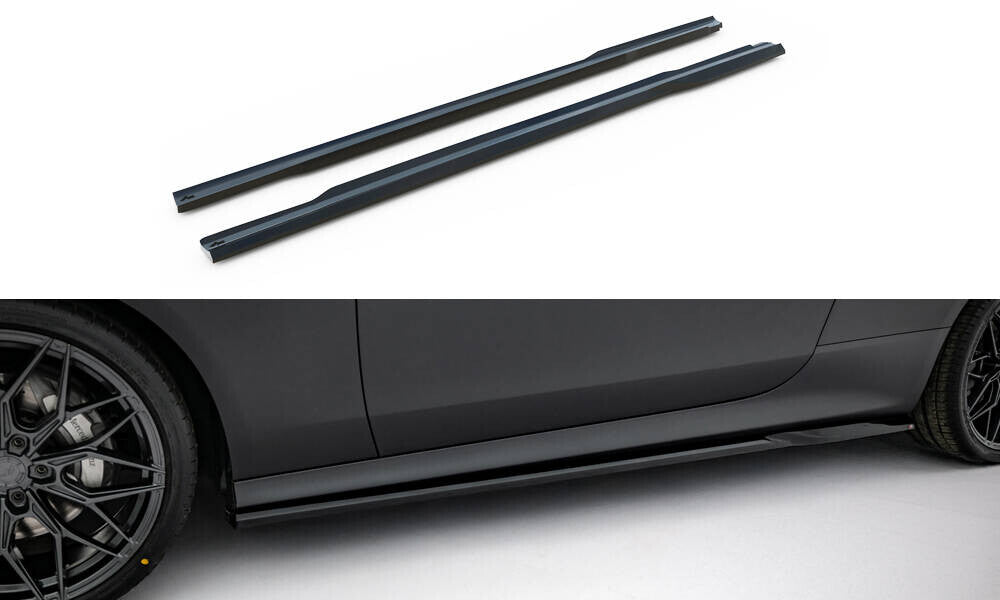 Seitenschweller Ansatz (Paar) passend für Mercedes CLE AMG-Line C236 schwarz Hochglanz