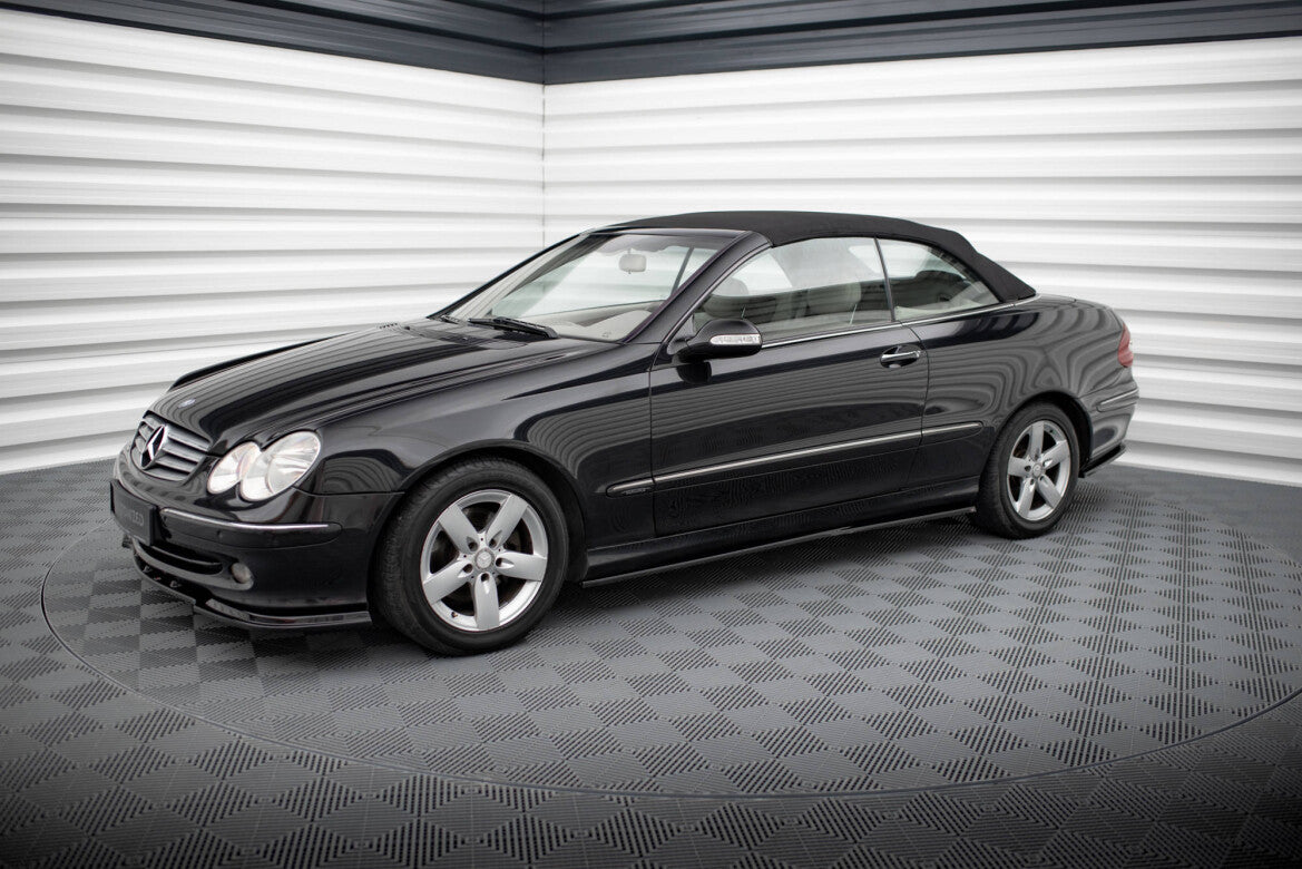 Seitenschweller Ansatz (Paar) passend für Mercedes CLK W209 schwarz Hochglanz
