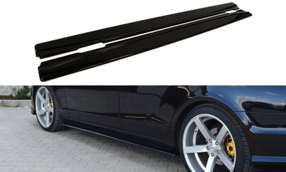 Seitenschweller Ansatz (Paar) passend für Mercedes CLS AMG-Line C218 schwarz Hochglanz