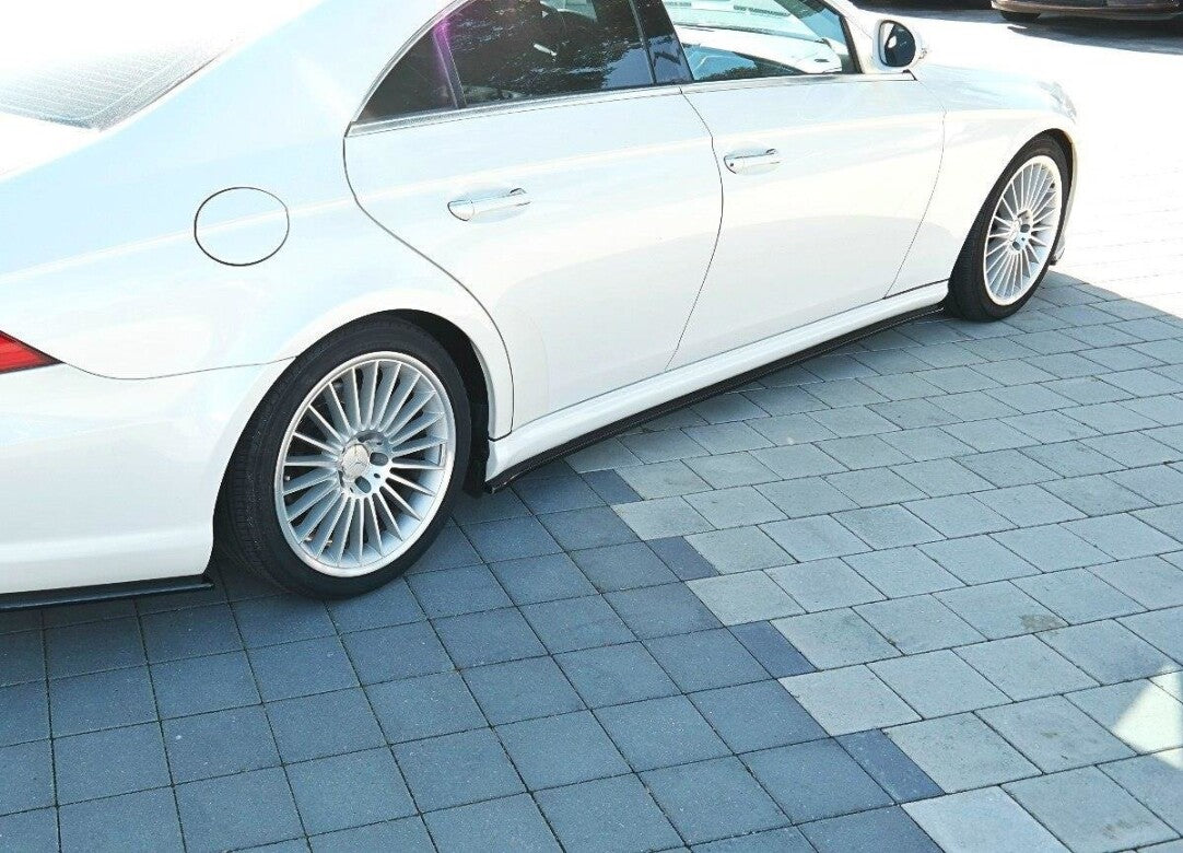 Seitenschweller Ansatz (Paar) passend für Mercedes CLS C219 55AMG schwarz matt