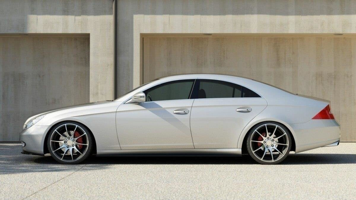 Seitenschweller Ansatz (Paar) passend für Mercedes CLS C219 schwarz Hochglanz