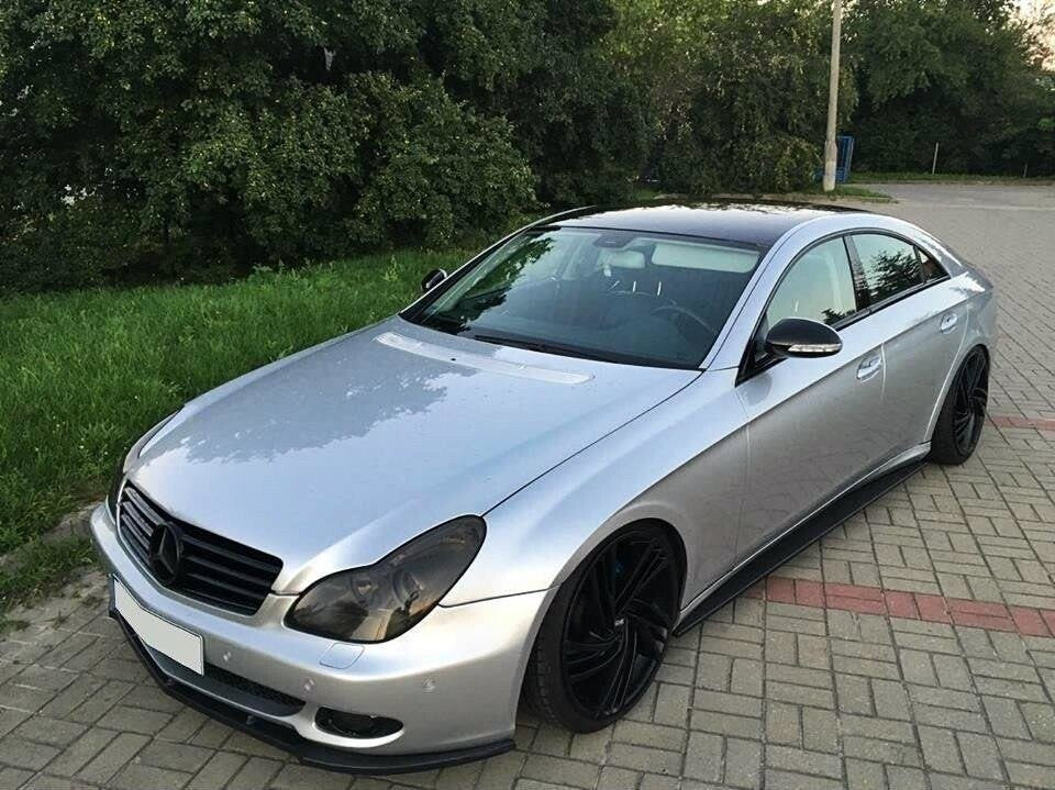 Seitenschweller Ansatz (Paar) passend für Mercedes CLS C219 schwarz Hochglanz