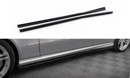 Seitenschweller Ansatz (Paar) passend für Mercedes E 55 AMG W211 schwarz Hochglanz