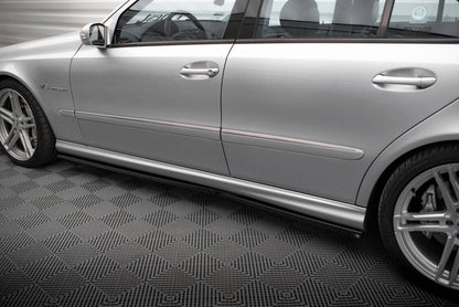 Seitenschweller Ansatz (Paar) passend für Mercedes E 55 AMG W211 schwarz Hochglanz