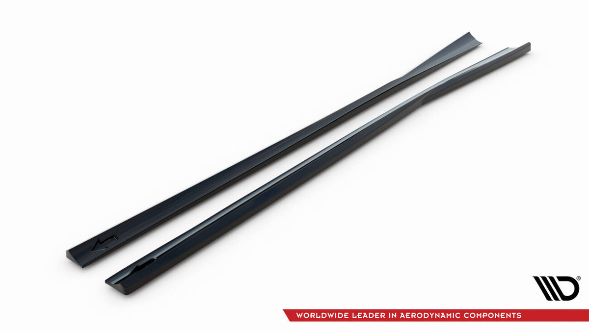 Seitenschweller Ansatz (Paar) passend für Mercedes E 55 AMG W211 schwarz Hochglanz