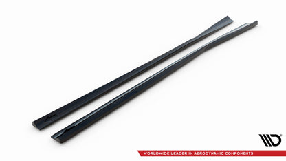 Seitenschweller Ansatz (Paar) passend für Mercedes E 55 AMG W211 schwarz Hochglanz