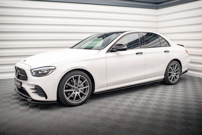 Seitenschweller Ansatz (Paar) passend für Mercedes E AMG-Line W213 FL schwarz Hochglanz
