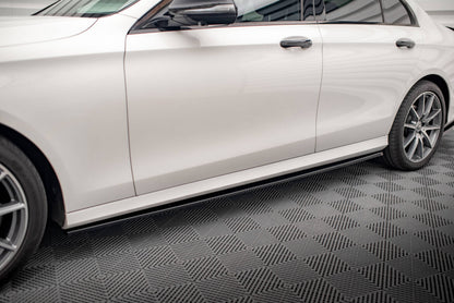 Seitenschweller Ansatz (Paar) passend für Mercedes E AMG-Line W213 FL schwarz Hochglanz