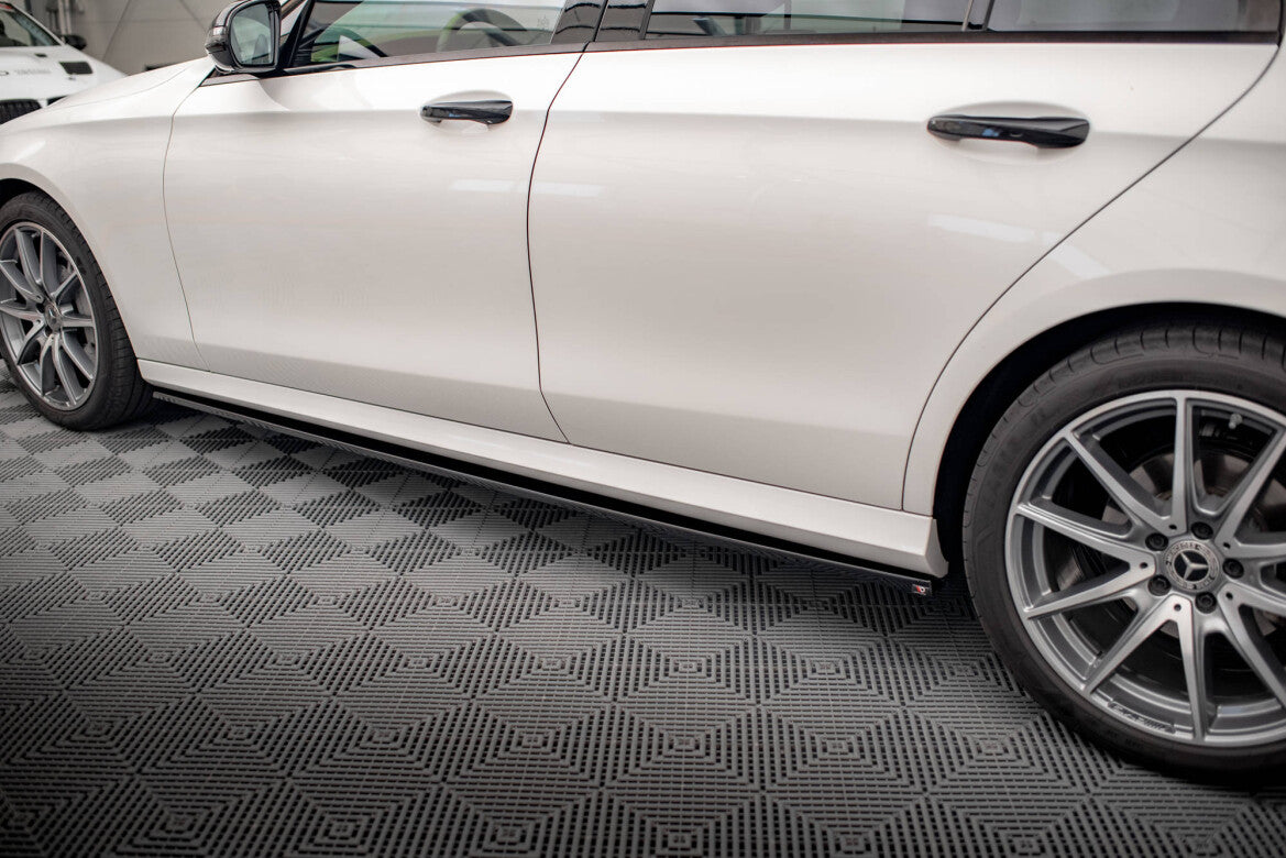 Seitenschweller Ansatz (Paar) passend für Mercedes E AMG-Line W213 FL schwarz Hochglanz