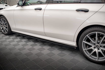 Seitenschweller Ansatz (Paar) passend für Mercedes E AMG-Line W213 FL schwarz Hochglanz