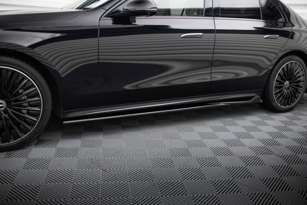 Seitenschweller Ansatz (Paar) passend für Mercedes E AMG-Line W214 schwarz Hochglanz