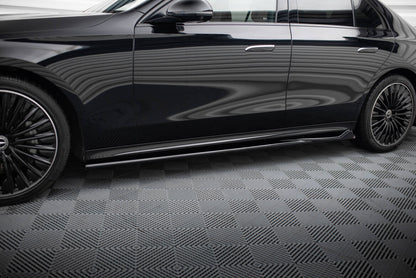 Seitenschweller Ansatz (Paar) passend für Mercedes E AMG-Line W214 schwarz Hochglanz