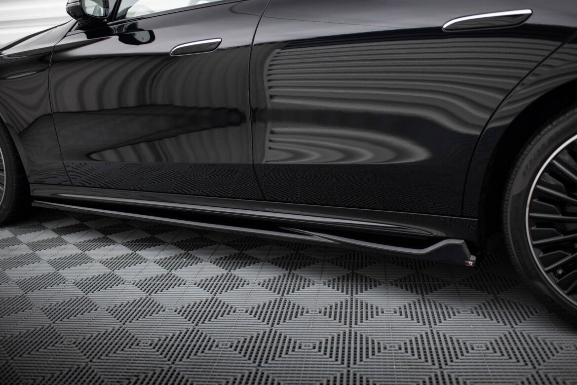 Seitenschweller Ansatz (Paar) passend für Mercedes E AMG-Line W214 schwarz Hochglanz