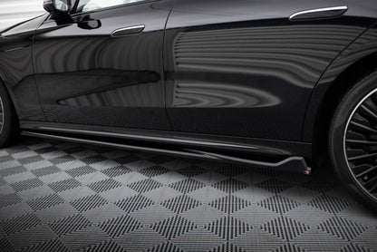Seitenschweller Ansatz (Paar) passend für Mercedes E AMG-Line W214 schwarz Hochglanz
