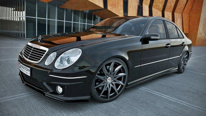 Seitenschweller Ansatz (Paar) passend für Mercedes E-Klasse W211 AMG schwarz Hochglanz