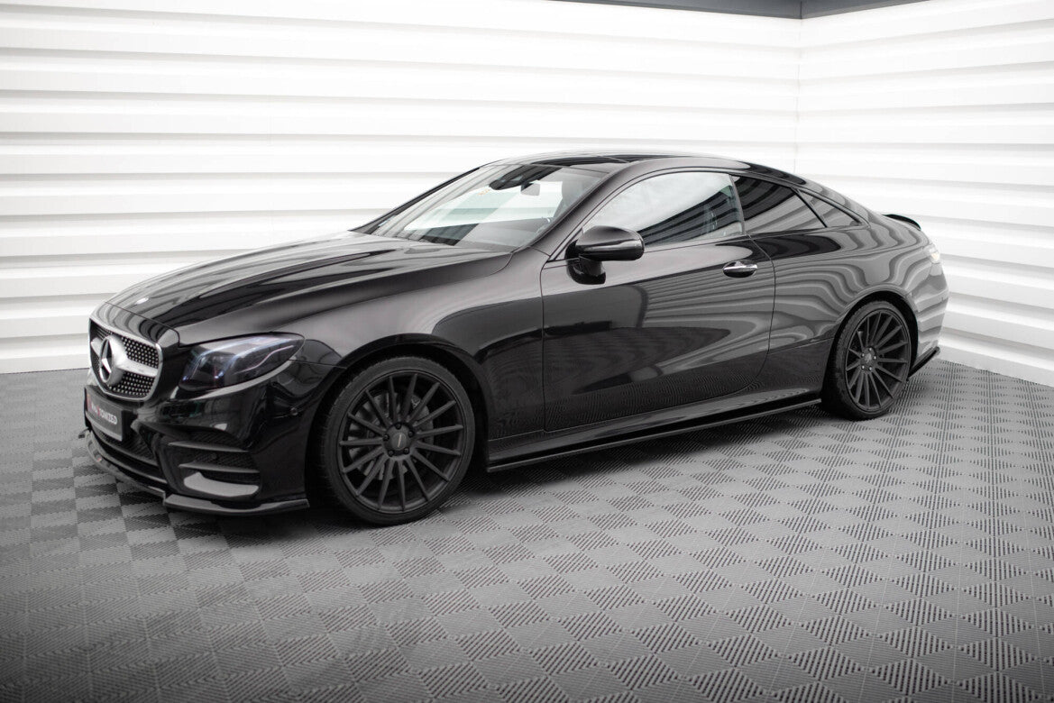 Seitenschweller Ansatz (Paar) passend für Mercedes E-Klasse W213 Coupe (C238) / Cabriolet (A238) AMG-Line / 53 AMG schwarz Hochglanz