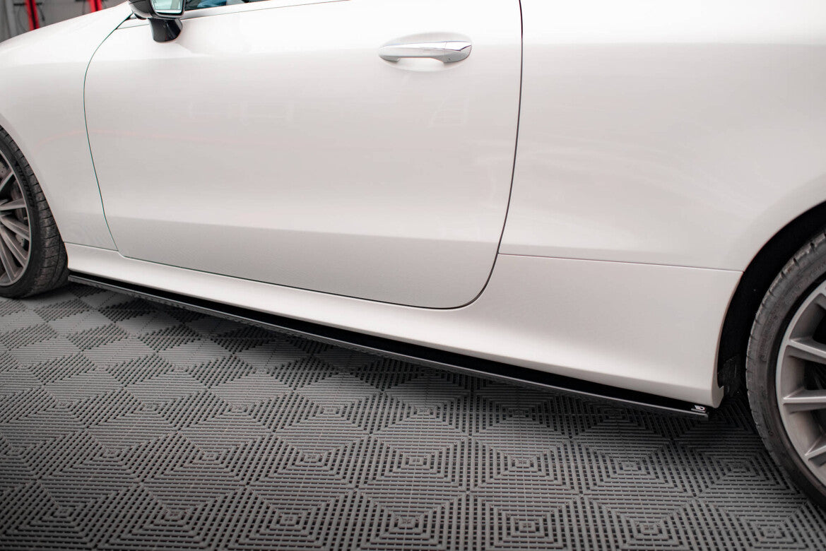 Seitenschweller Ansatz (Paar) passend für Mercedes E-Klasse W213 Coupe (C238) / Cabriolet (A238) AMG-Line / 53 AMG schwarz Hochglanz