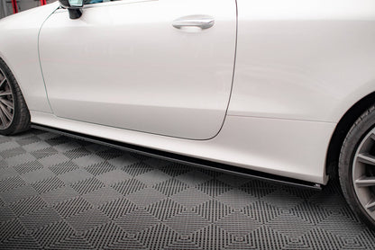 Seitenschweller Ansatz (Paar) passend für Mercedes E-Klasse W213 Coupe (C238) / Cabriolet (A238) AMG-Line / 53 AMG schwarz Hochglanz