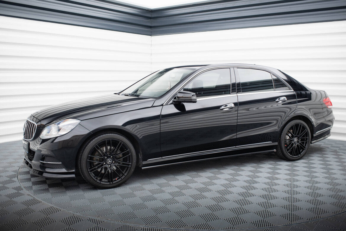 Seitenschweller Ansatz (Paar) passend für Mercedes E W212 FL schwarz Hochglanz