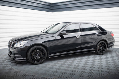 Seitenschweller Ansatz (Paar) passend für Mercedes E W212 FL schwarz Hochglanz