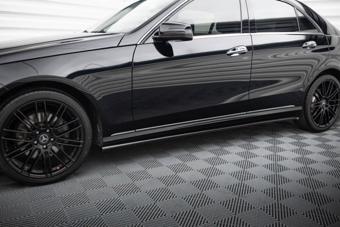 Seitenschweller Ansatz (Paar) passend für Mercedes E W212 FL schwarz Hochglanz