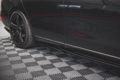Seitenschweller Ansatz (Paar) passend für Mercedes E W213 schwarz Hochglanz