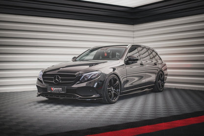 Seitenschweller Ansatz (Paar) passend für Mercedes E W213 schwarz Hochglanz