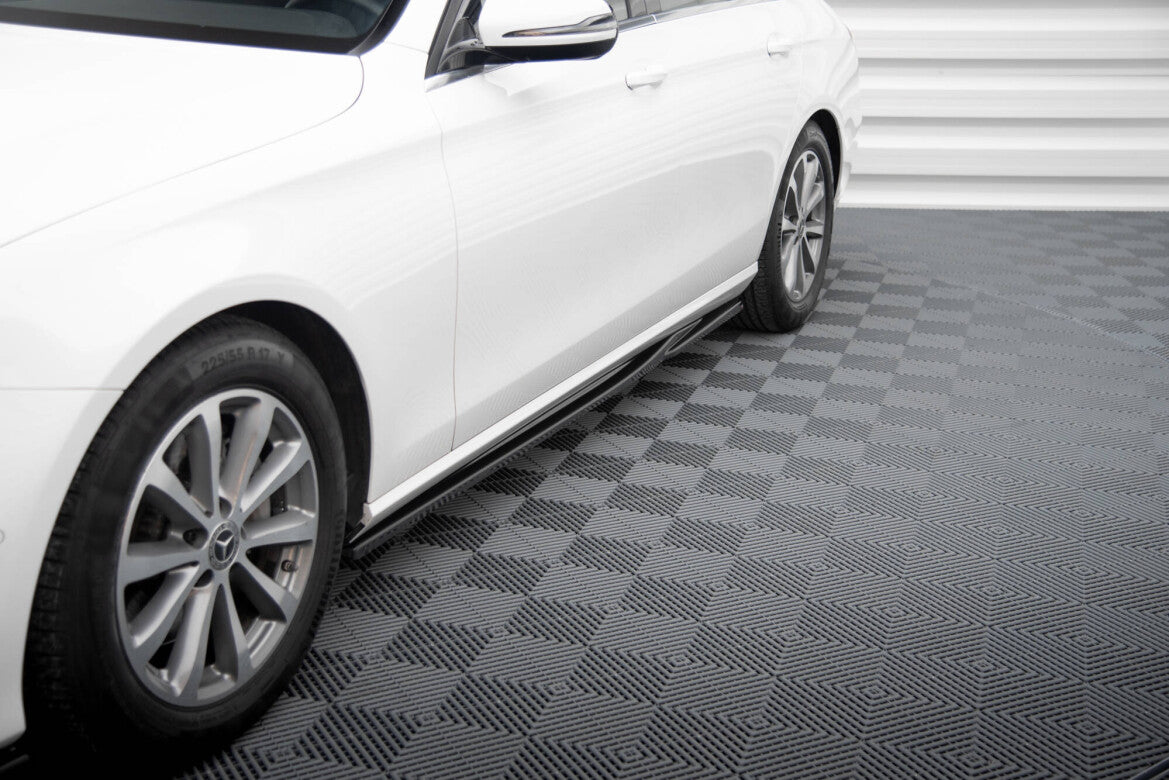 Seitenschweller Ansatz (Paar) passend für Mercedes E W213 schwarz Hochglanz