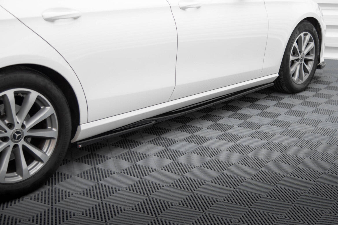 Seitenschweller Ansatz (Paar) passend für Mercedes E W213 schwarz Hochglanz