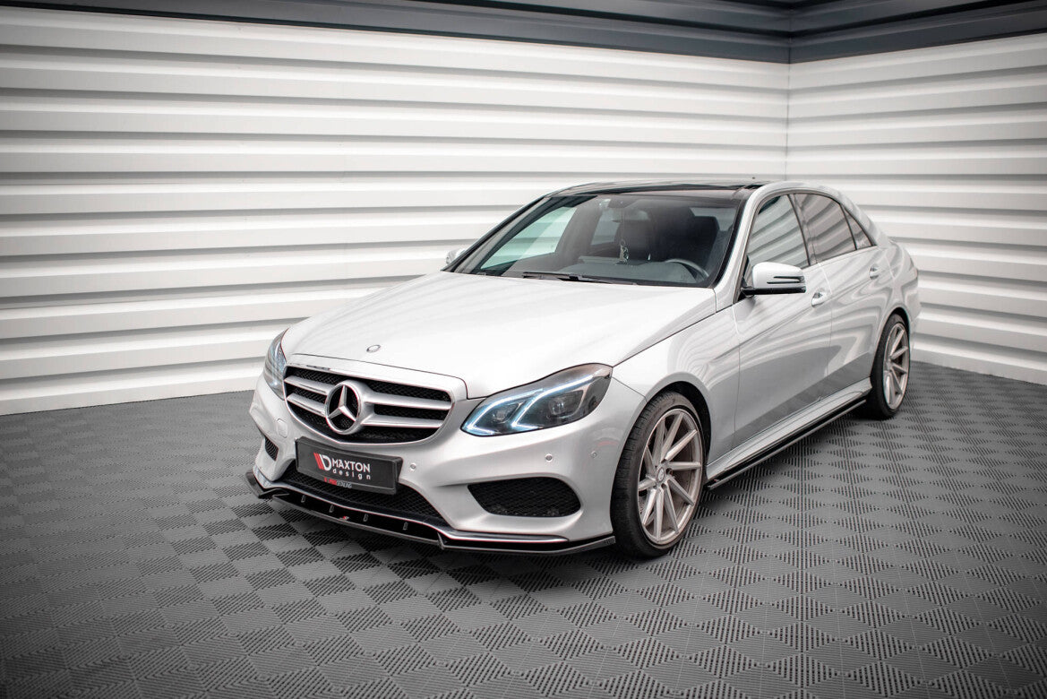 Seitenschweller Ansatz (Paar) passend für Mercedes E63 AMG / AMG-Line Limousine W212 FL schwarz Hochglanz