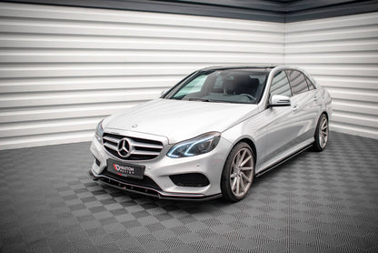 Seitenschweller Ansatz (Paar) passend für Mercedes E63 AMG / AMG-Line Limousine W212 FL schwarz Hochglanz