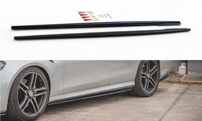 Seitenschweller Ansatz (Paar) passend für Mercedes E63 AMG Kombi/Limousine S213/W213 schwarz Hochglanz