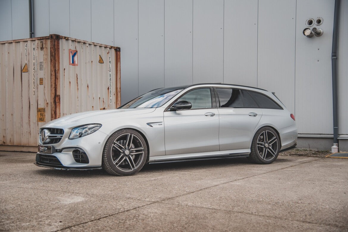 Seitenschweller Ansatz (Paar) passend für Mercedes E63 AMG Kombi/Limousine S213/W213 schwarz Hochglanz