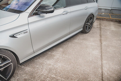 Seitenschweller Ansatz (Paar) passend für Mercedes E63 AMG Kombi/Limousine S213/W213 schwarz Hochglanz