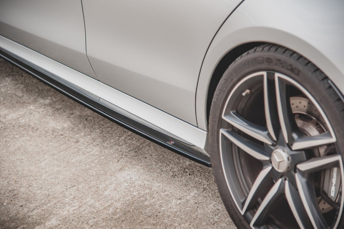 Seitenschweller Ansatz (Paar) passend für Mercedes E63 AMG Kombi/Limousine S213/W213 schwarz Hochglanz