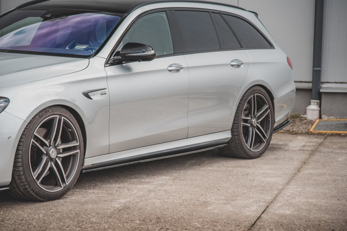 Seitenschweller Ansatz (Paar) passend für Mercedes E63 AMG Kombi/Limousine S213/W213 schwarz Hochglanz