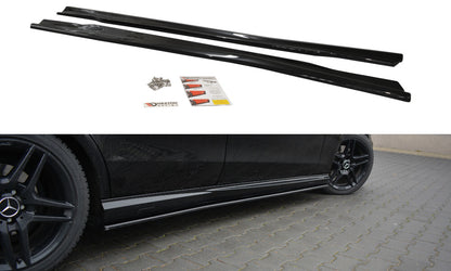 Seitenschweller Ansatz (Paar) passend für Mercedes E63 AMG W212 schwarz Hochglanz