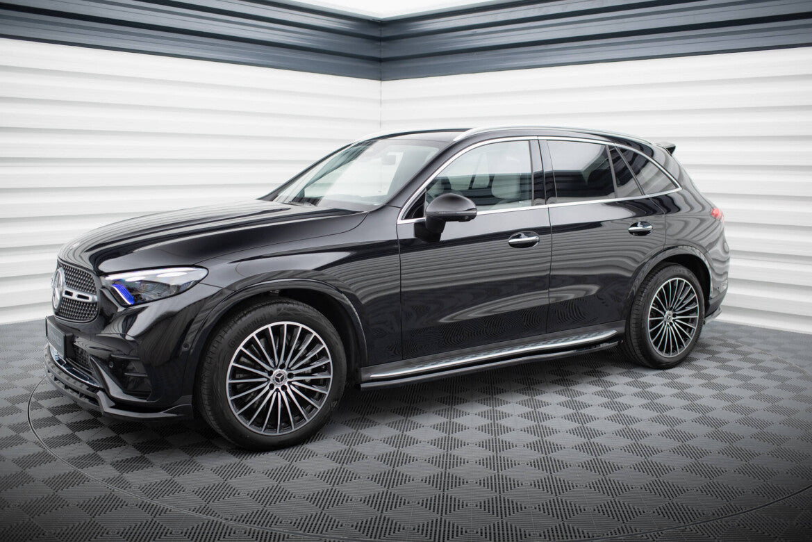 Seitenschweller Ansatz (Paar) passend für Mercedes GLC AMG-Line X254 schwarz Hochglanz