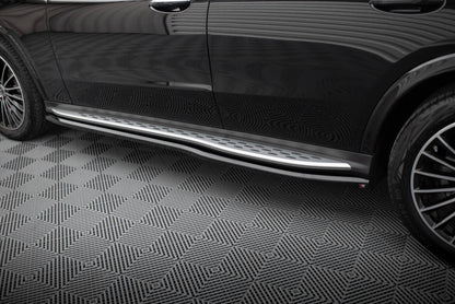 Seitenschweller Ansatz (Paar) passend für Mercedes GLC AMG-Line X254 schwarz Hochglanz